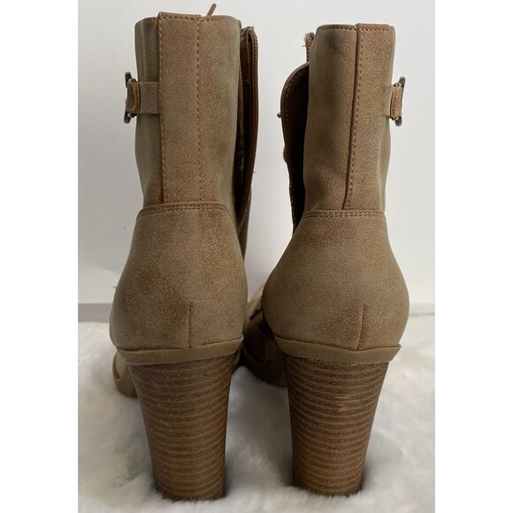 G by Guess Tan/Brown Lace up Zip Combat High Chunk Heel Women's Boots Size 9 - Picture 4 of 10